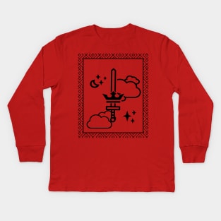 Tarot Card - Ace of Swords - Black Kids Long Sleeve T-Shirt